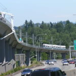 Highway bridge inspection, Under bridge maintenance, Railroad Snooper inspection truck.